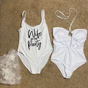 Bride Bachelorette one piece swimsuits